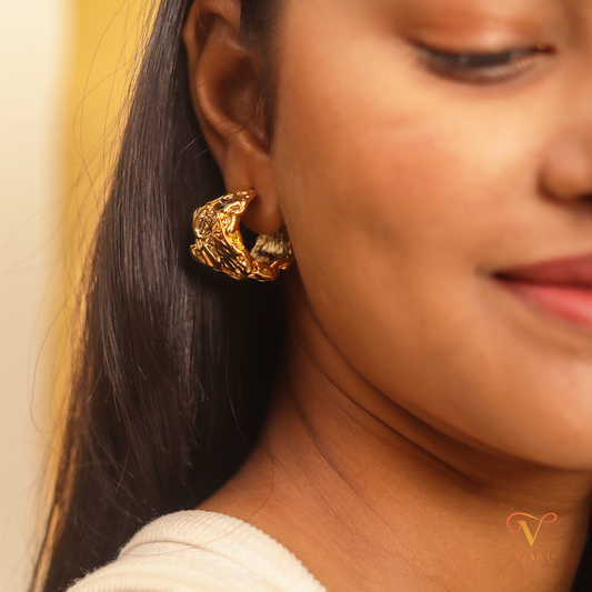 Chunky Hoop Earrings - Gold