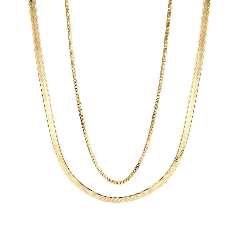 Alice Layered Herringbone Necklace