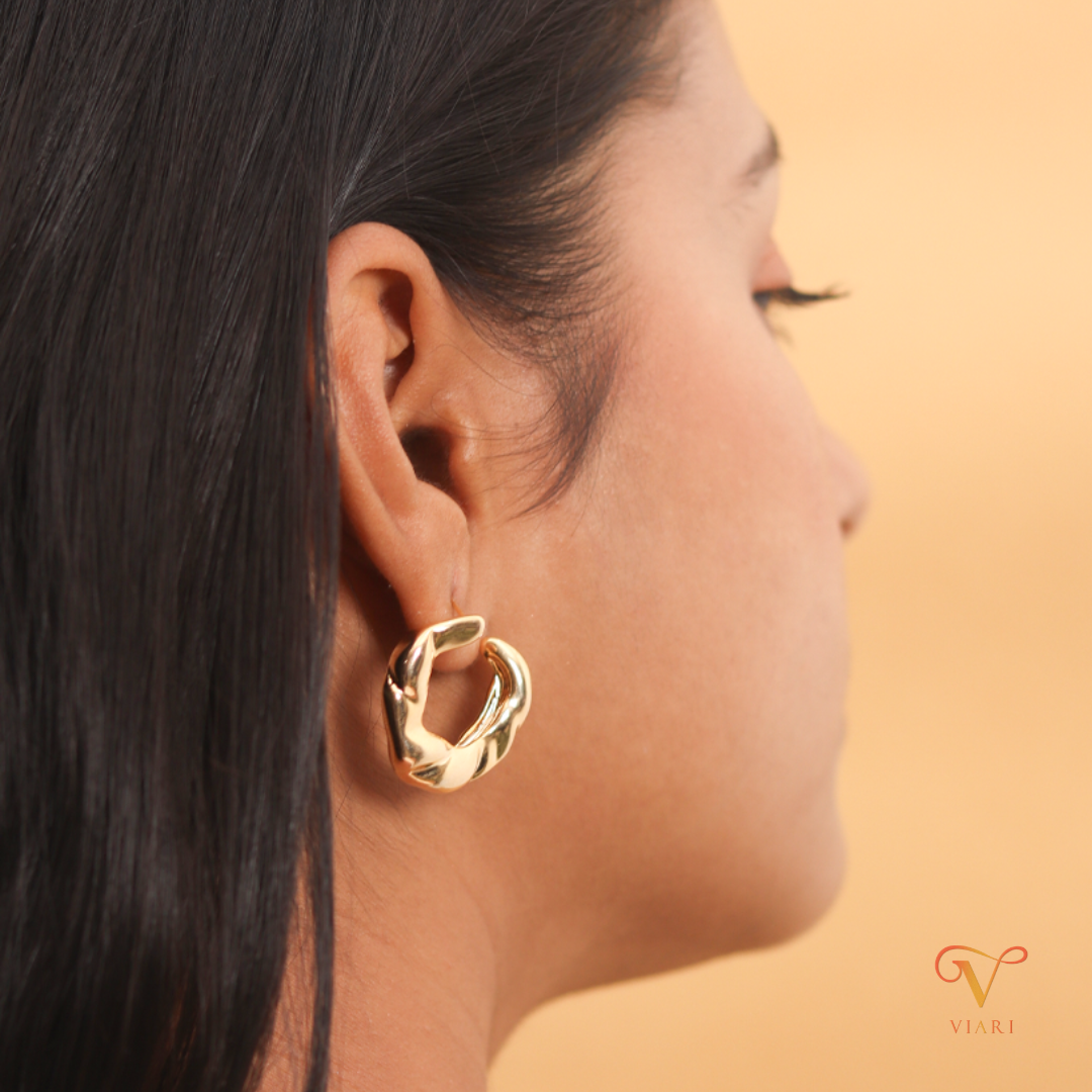 Statement C Shape Stud Earrings