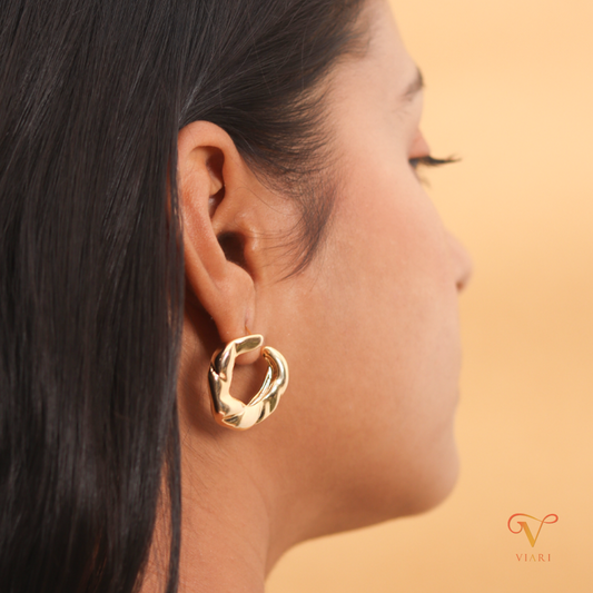 Statement C Shape Stud Earrings