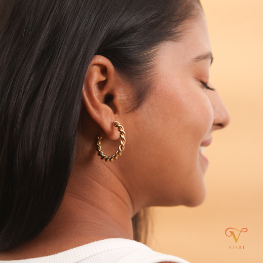 Rope hoop Earrings Thick