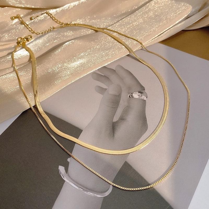 Alice Layered Herringbone Necklace