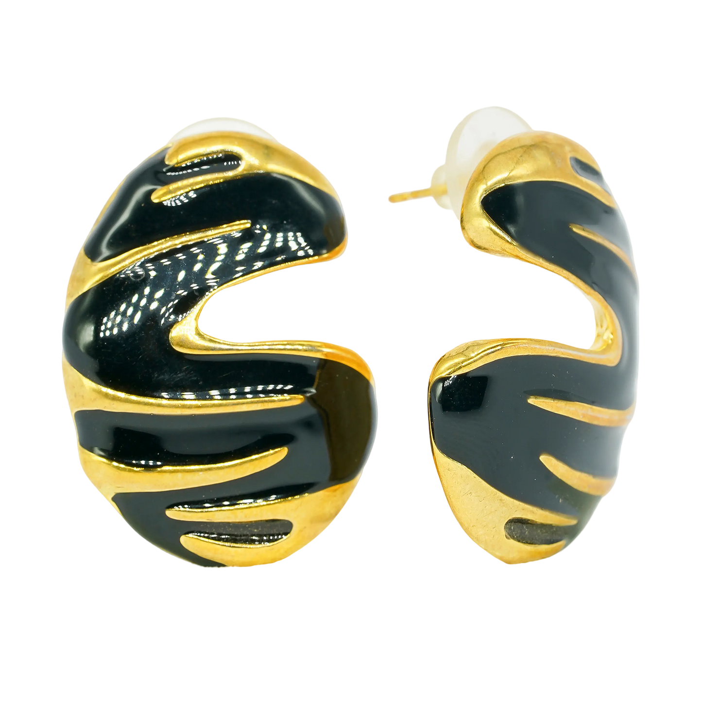 Statment Stud Earrings - Black