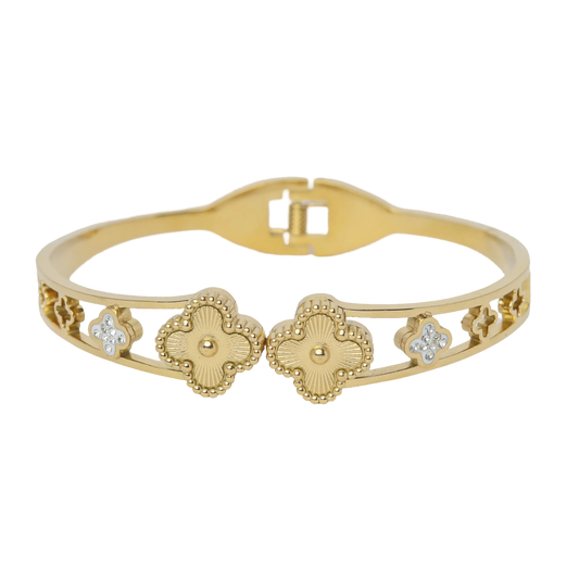 Clover Bangle with Cz