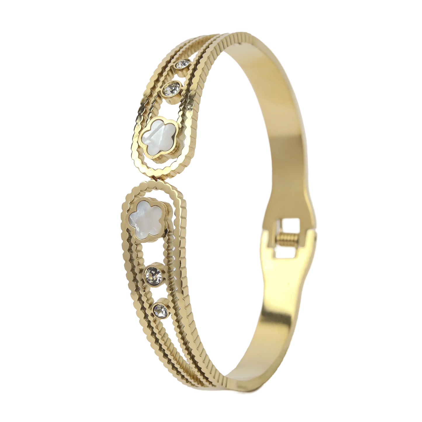 Clover Bangle with Cz