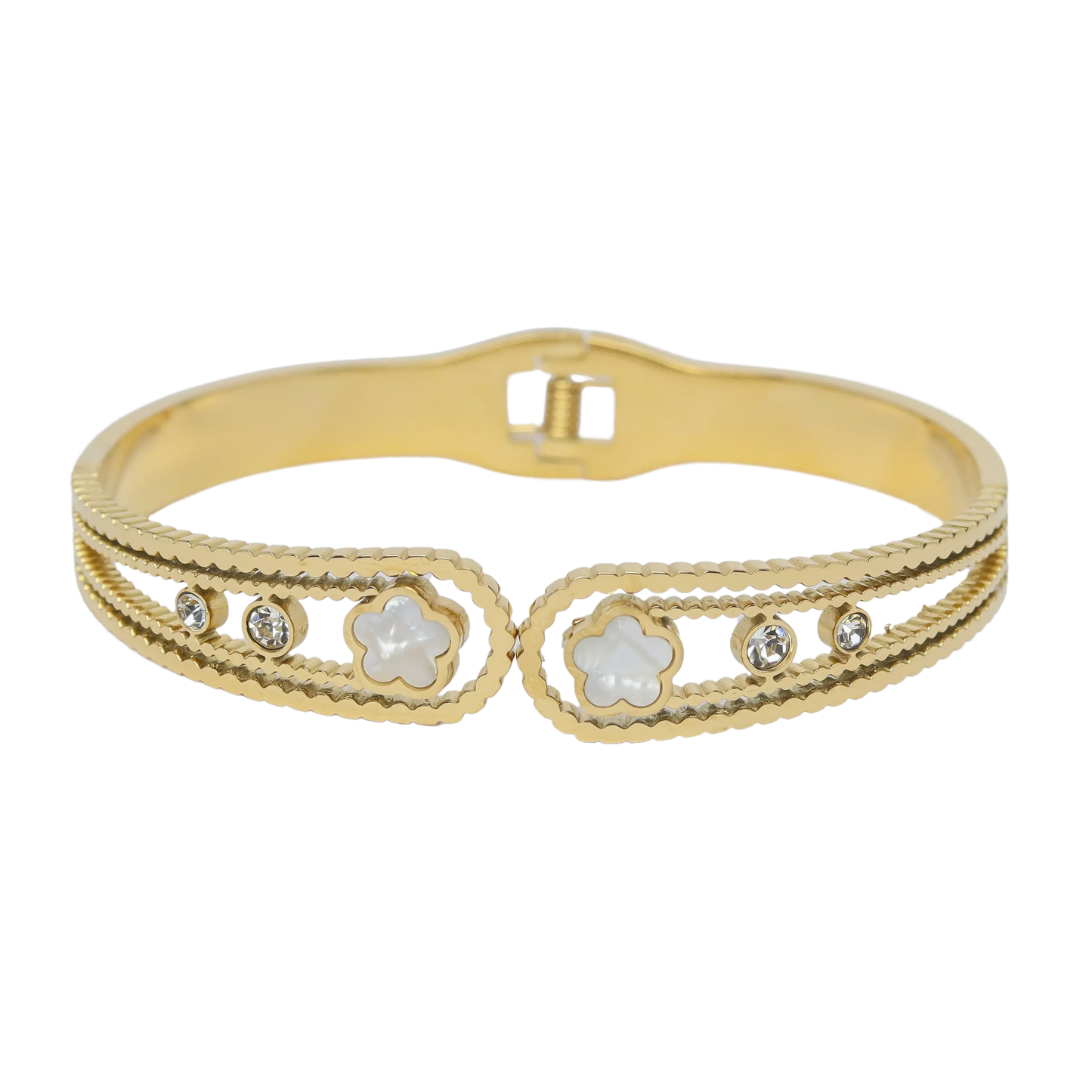 Clover Bangle with Cz