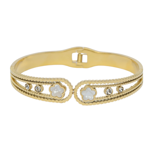Clover Bangle with Cz