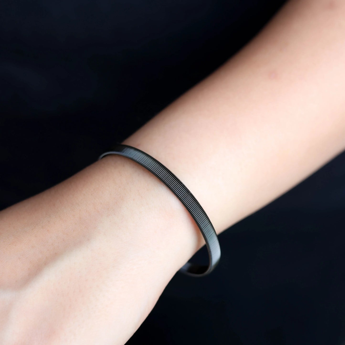 Stackable Cuff Bangle - Black