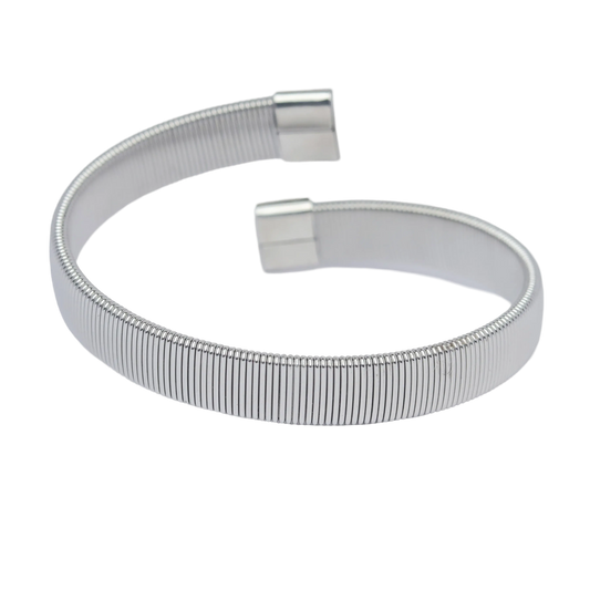 Ava Cuff Bangle - Silver