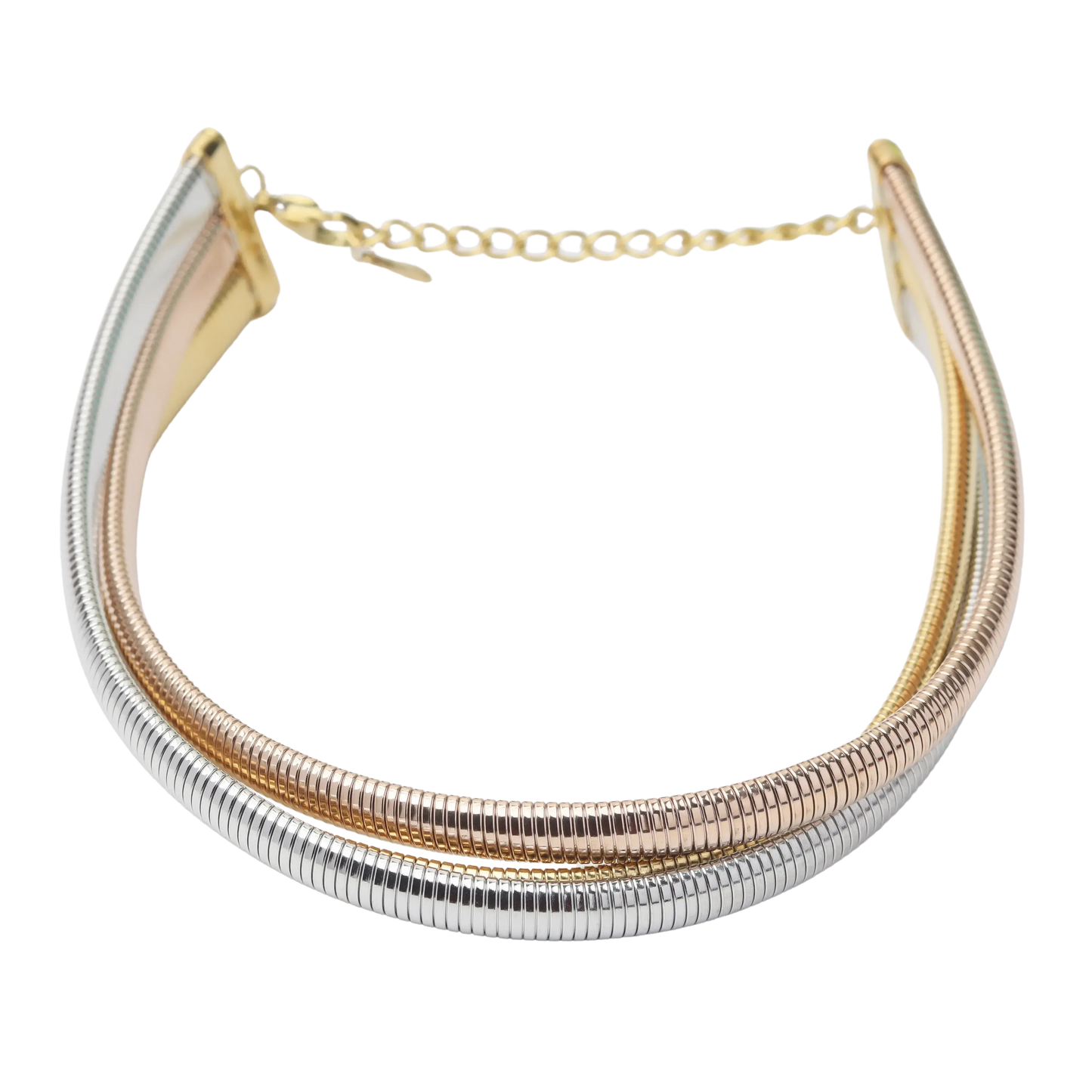 Tricolor Layered Choker