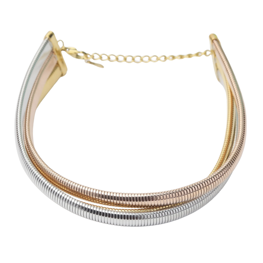 Tricolor Layered Choker