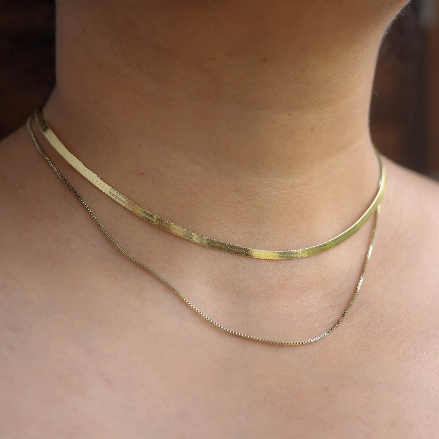 Alice Layered Herringbone Necklace