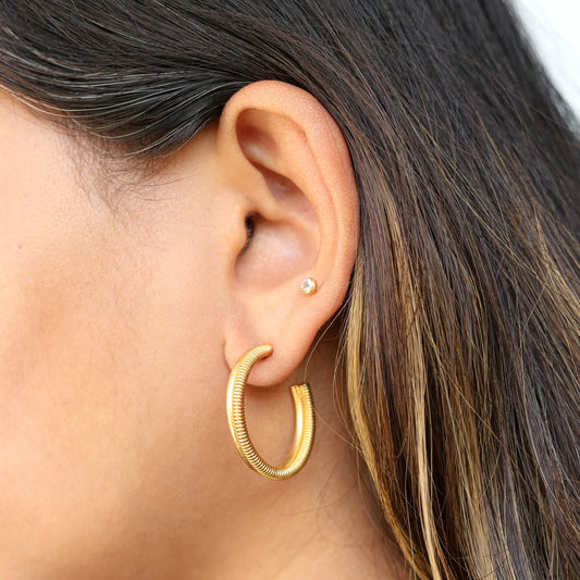 Handcrafted Texture Hoop Earrings