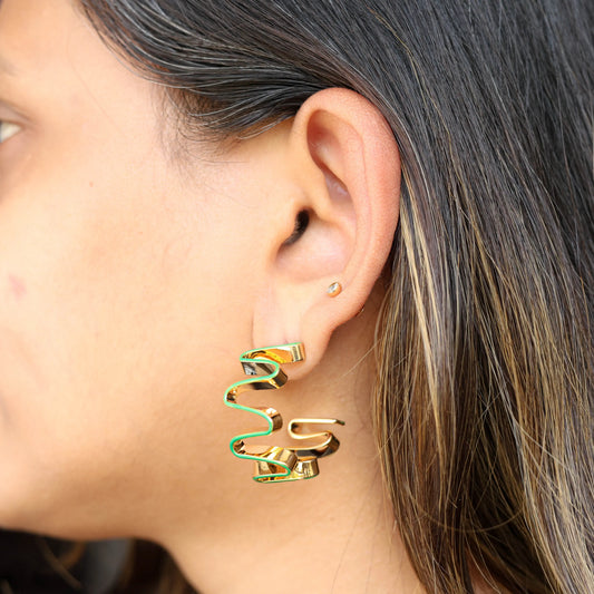 Wave Hoop Earrings