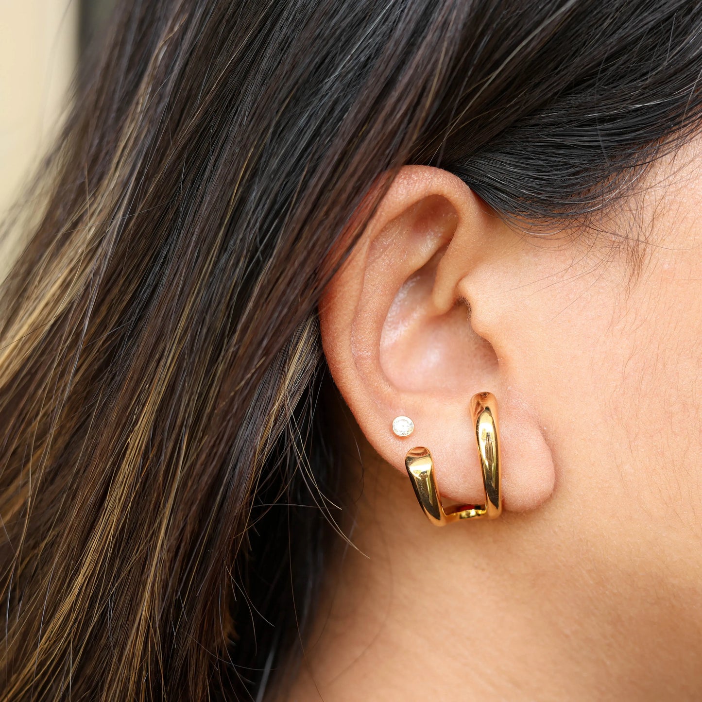 Layered Stud Earrings