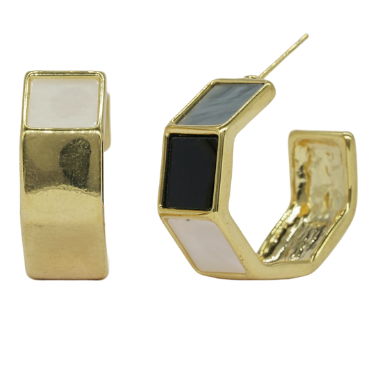 Tri-color Hoop Earrings