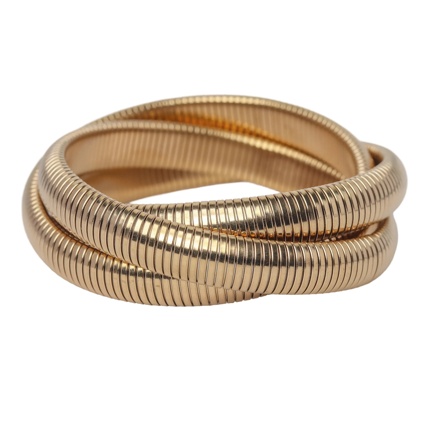 Chunky 3 Layered Bangle - Rose Gold