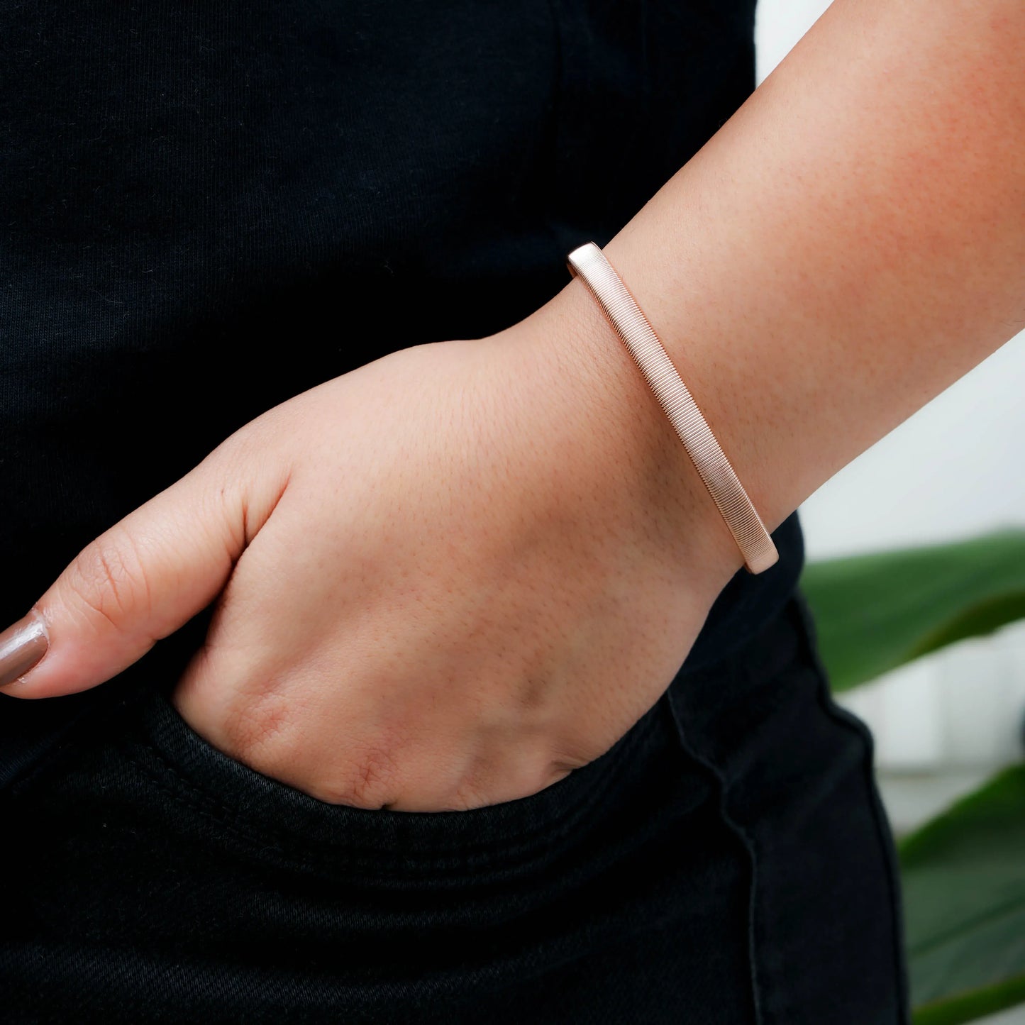 Stackable Cuff Bangle - Rose Gold