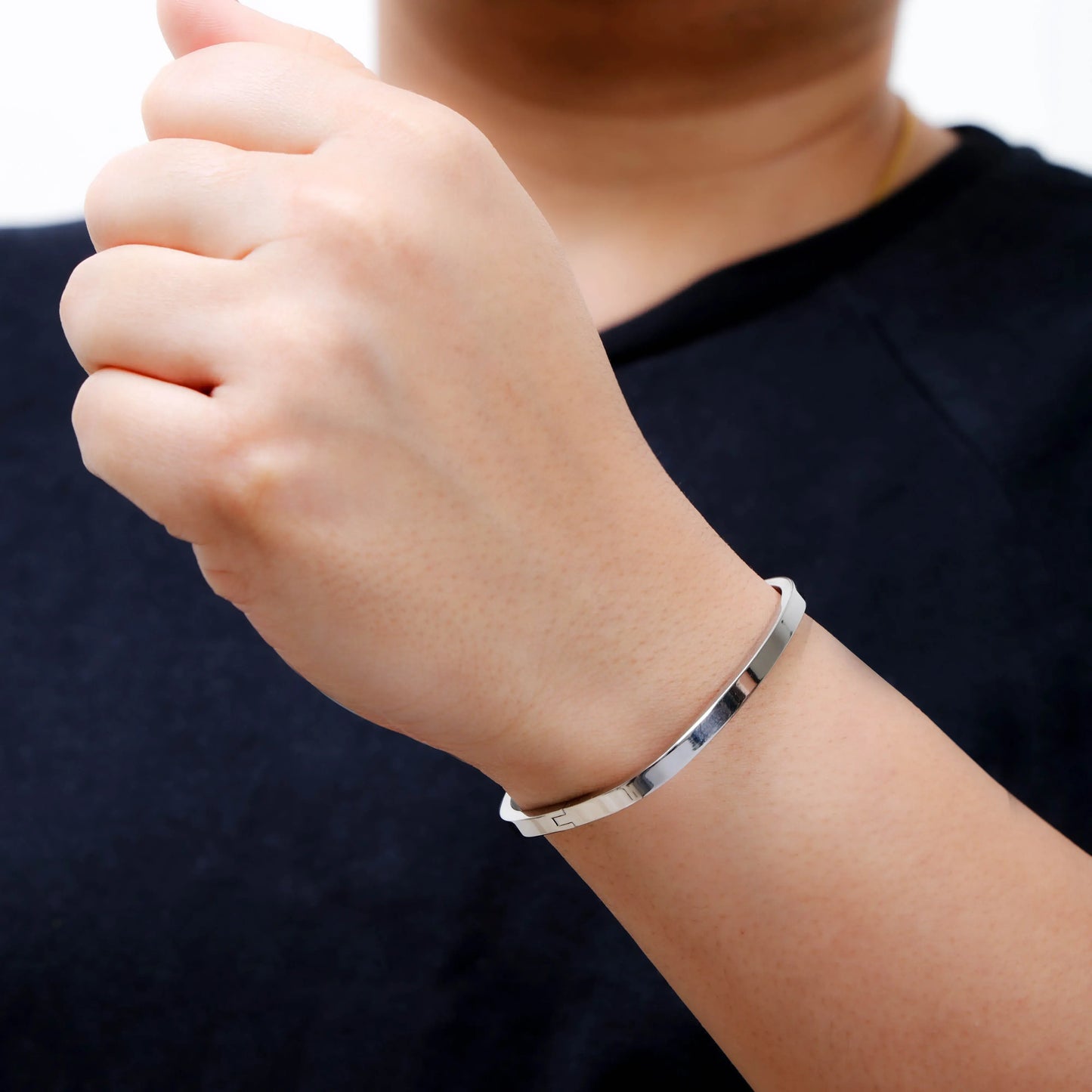 Stackable Bangle - Silver (Small)