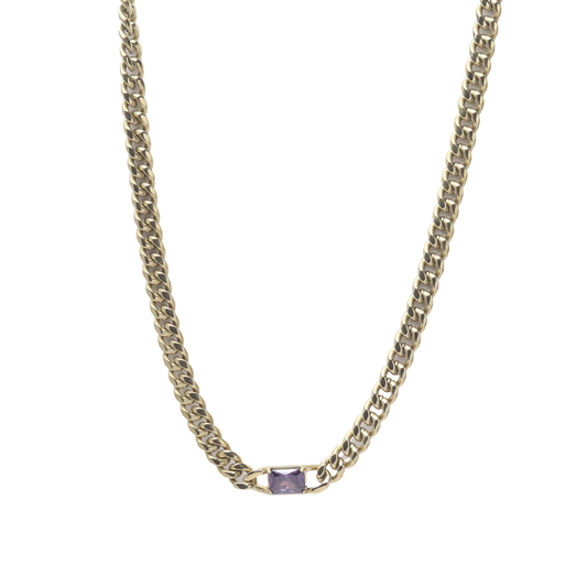 Purple Stone Link Chain