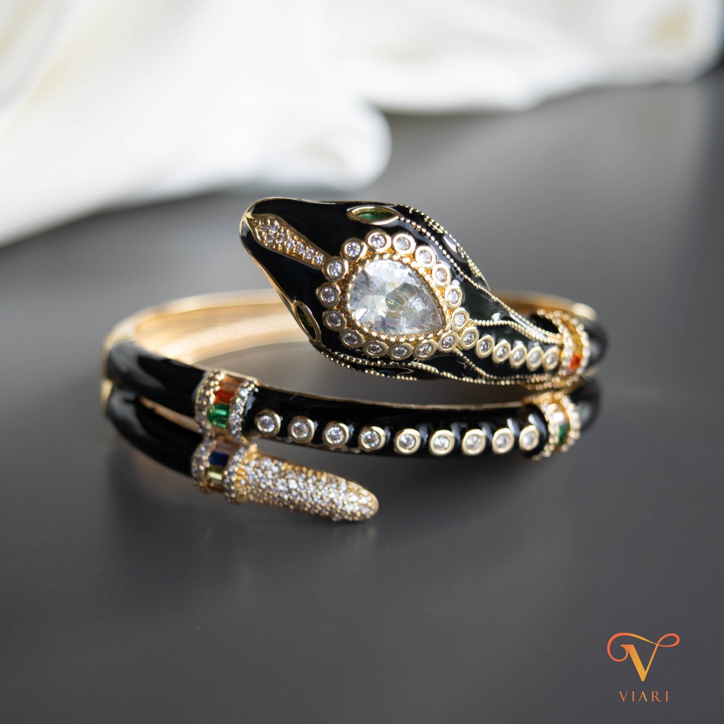 Veronica Serpent Bangle with Cz