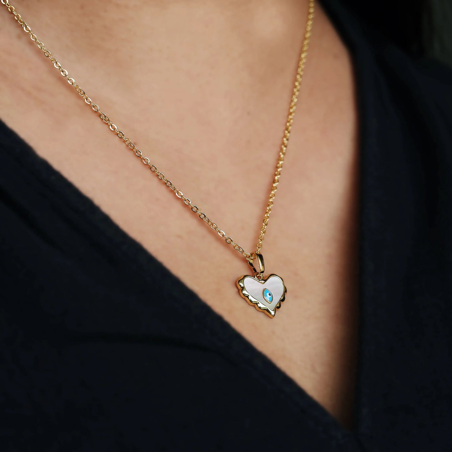 Mother Of Pearl Heart Chain