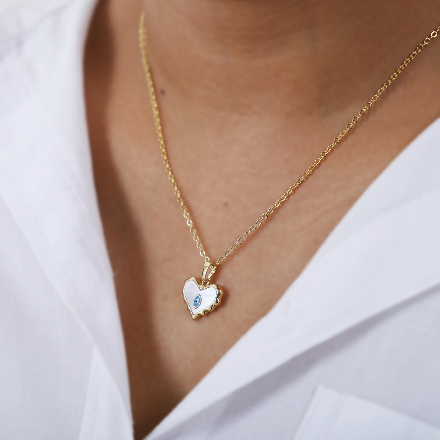 Mother Of Pearl Heart Chain