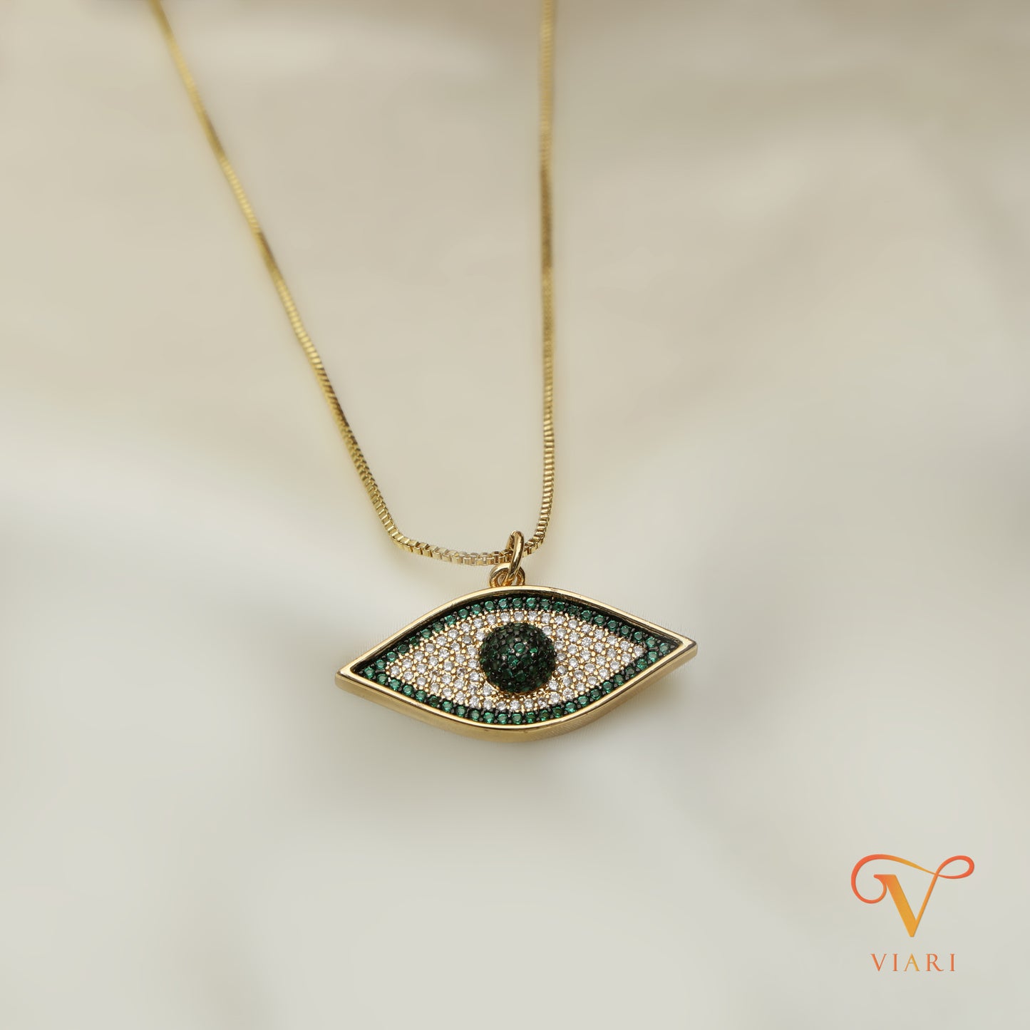 Evil Eye Chain - Green