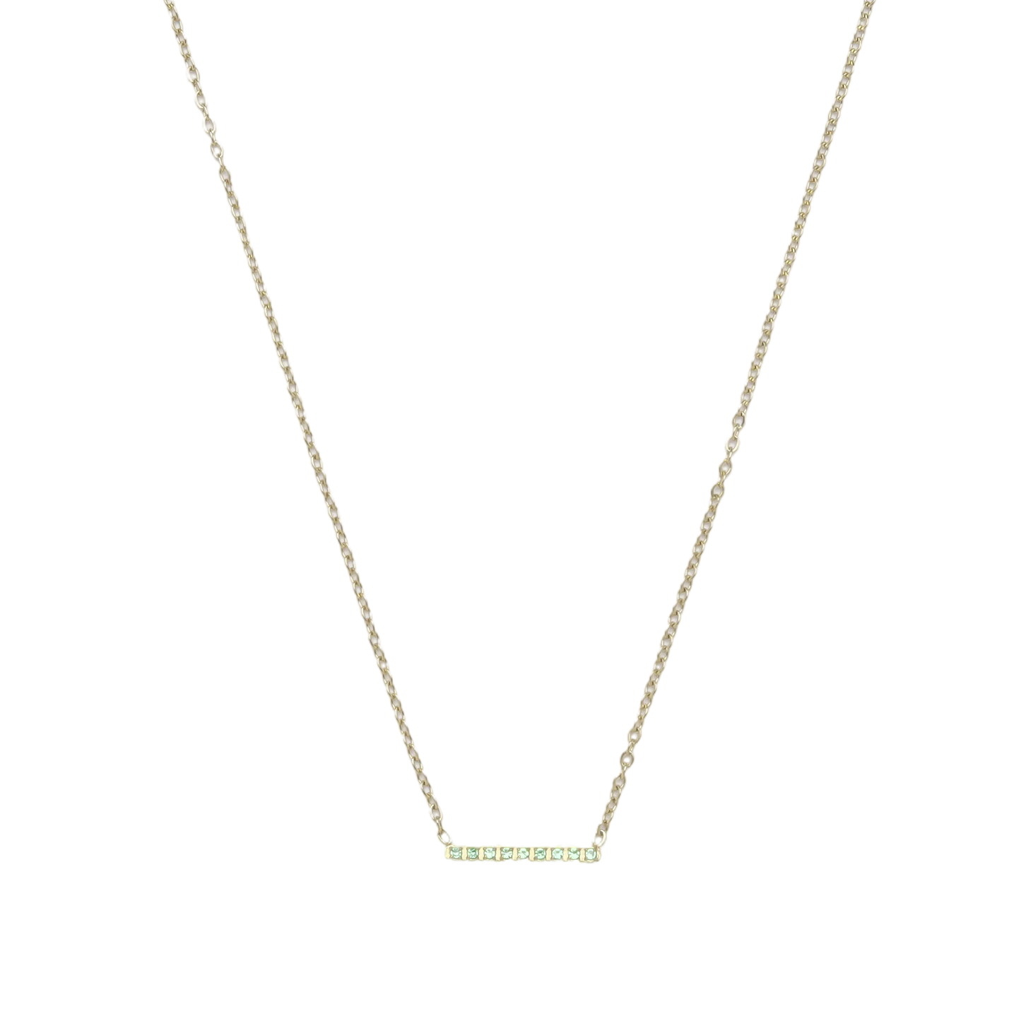 Green Stone Bar Chain