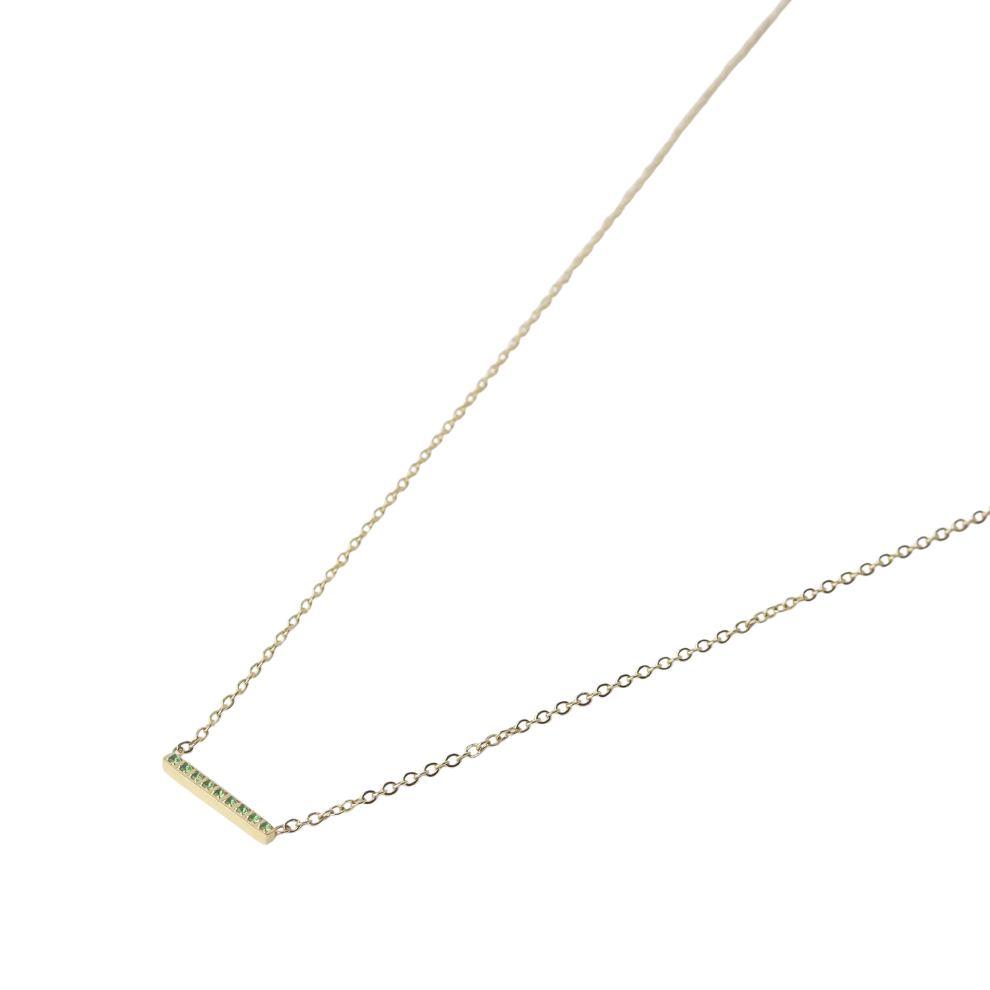 Green Stone Bar Chain