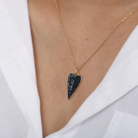 Black Heart Drop Chain