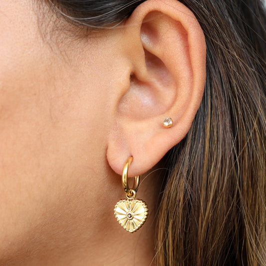 Heart Huggie Earrings