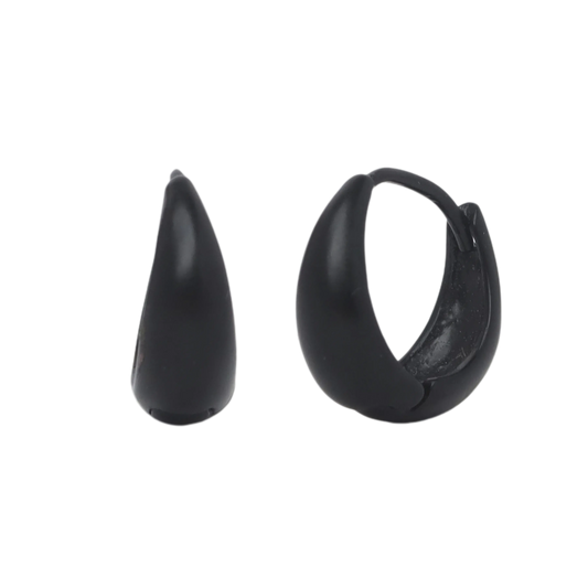 Mini Hoop Earrings - Black