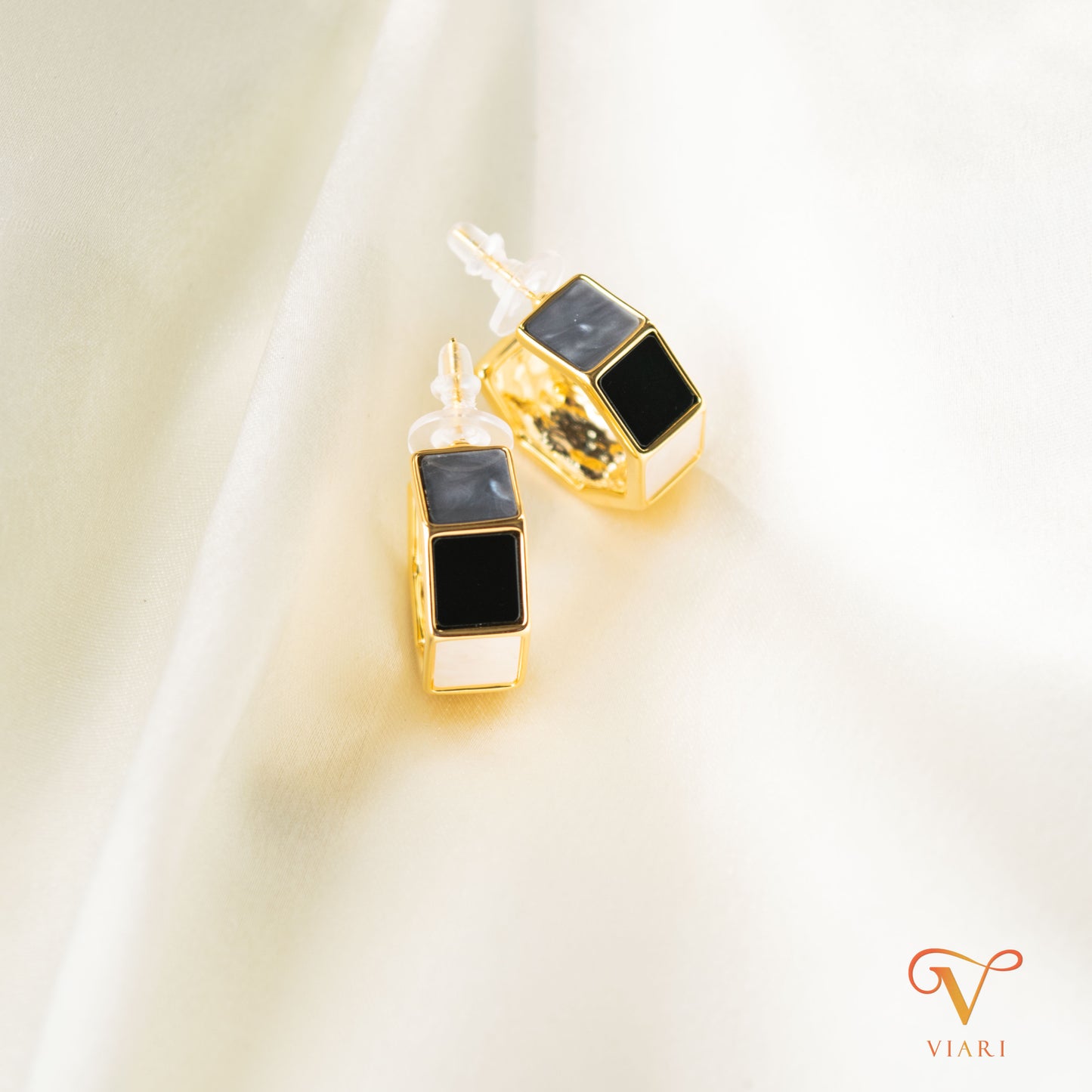 Tri-color Hoop Earrings