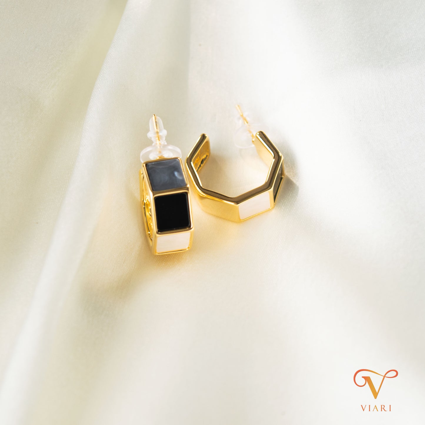 Tri-color Hoop Earrings
