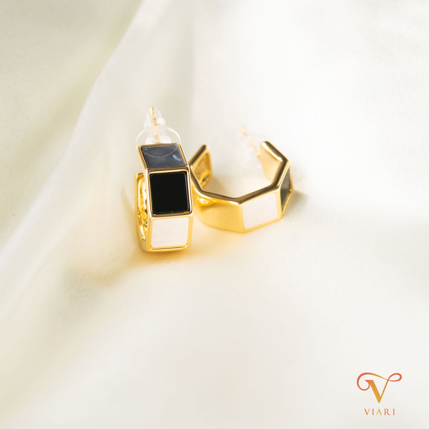 Tri-color Hoop Earrings