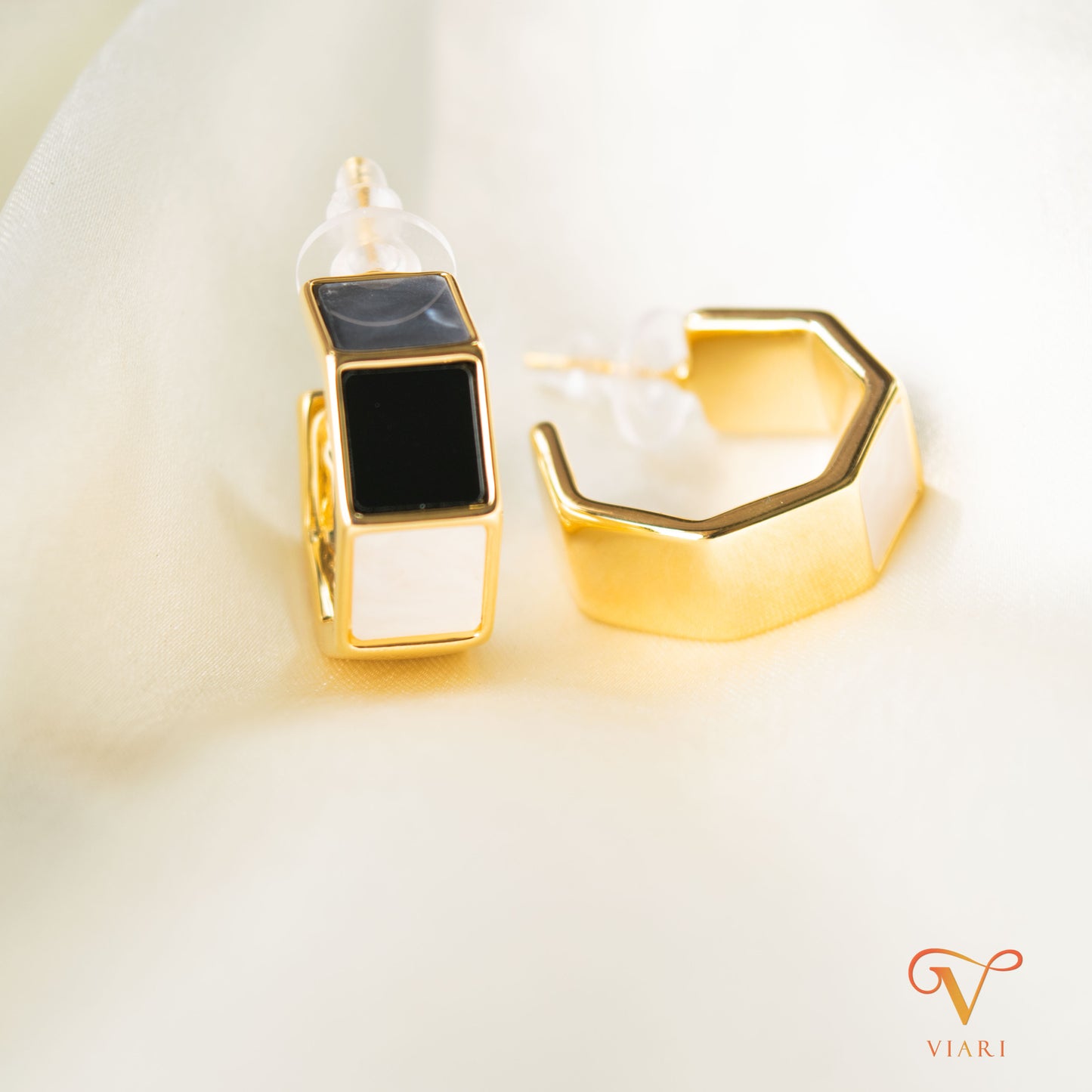 Tri-color Hoop Earrings