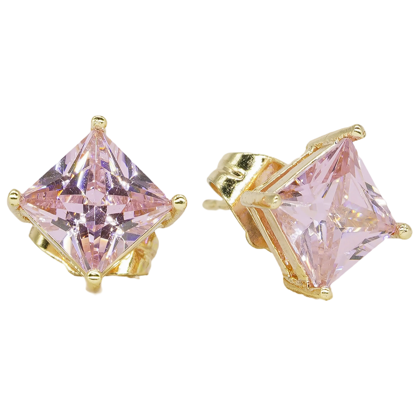Square Cut Cz Stud Earrings