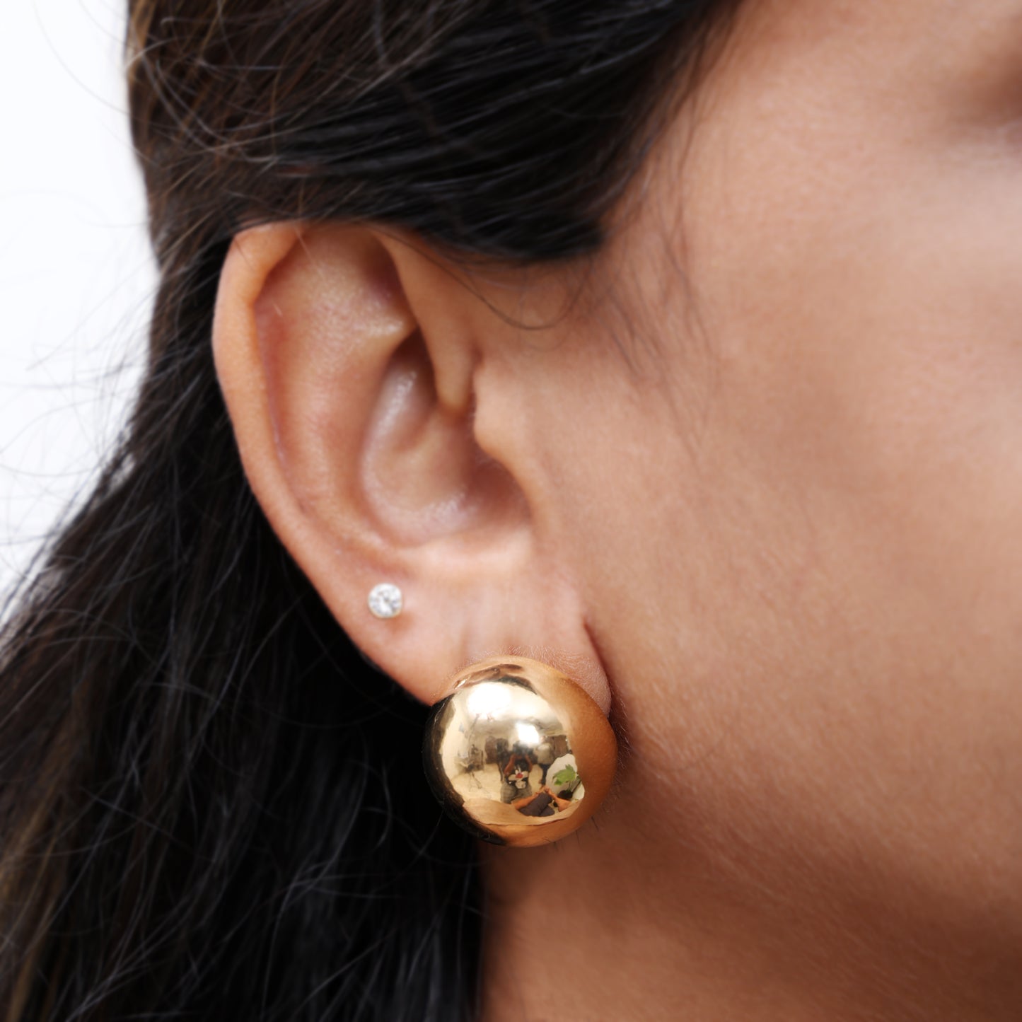 Glaze Ball Earrings - Gold