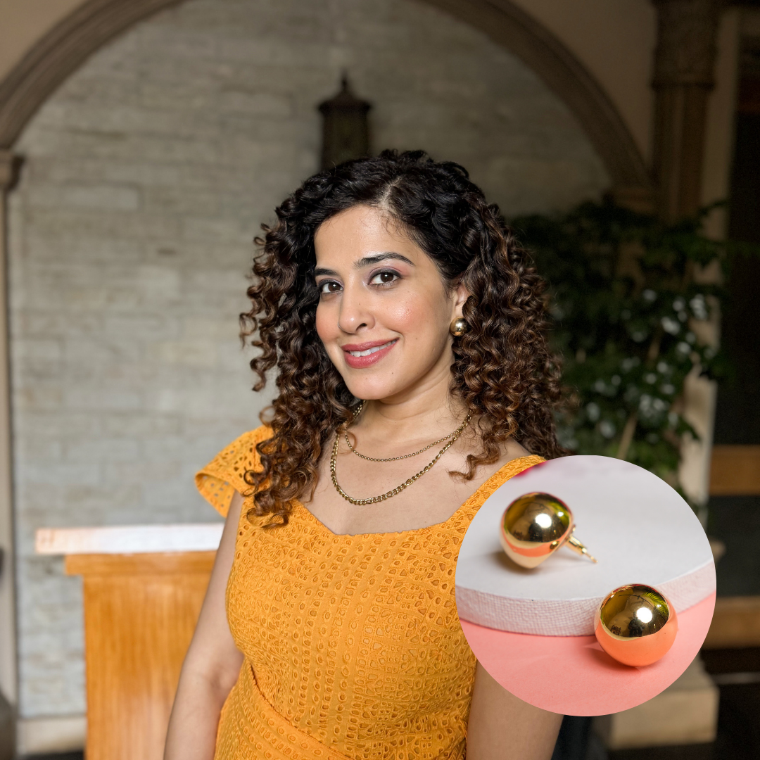 Glaze Ball Earrings - Gold
