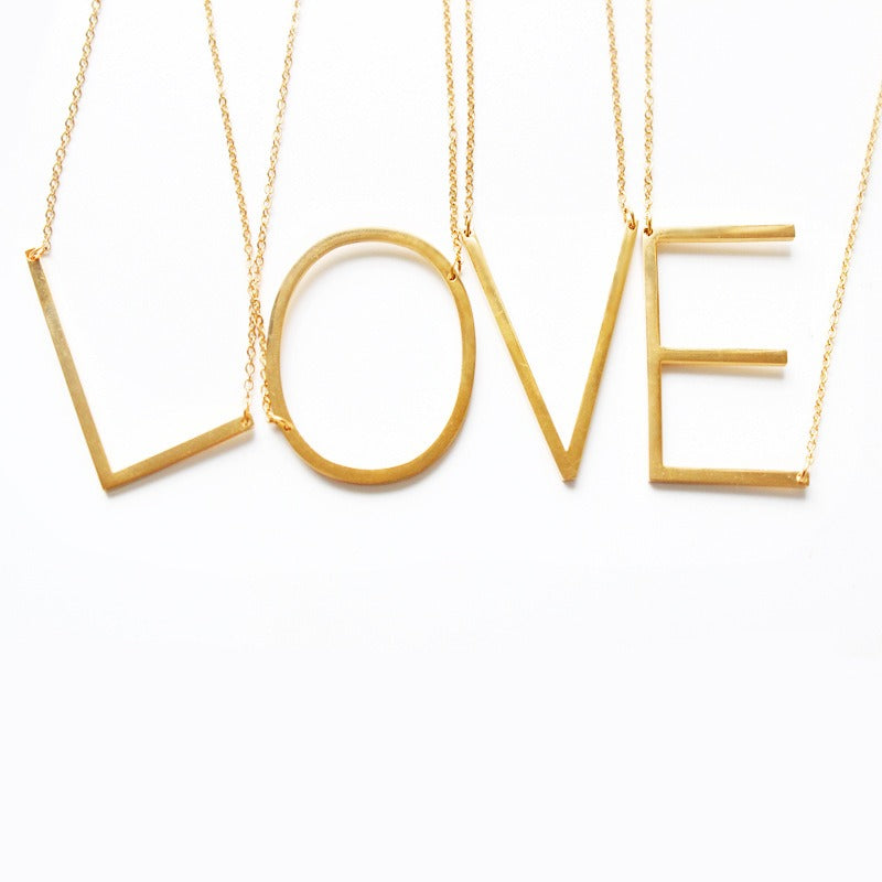 Sideways Initial Necklace