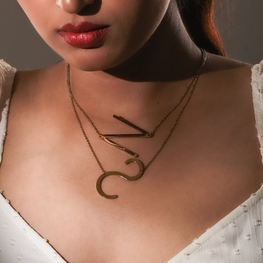 Sideways Initial Necklace