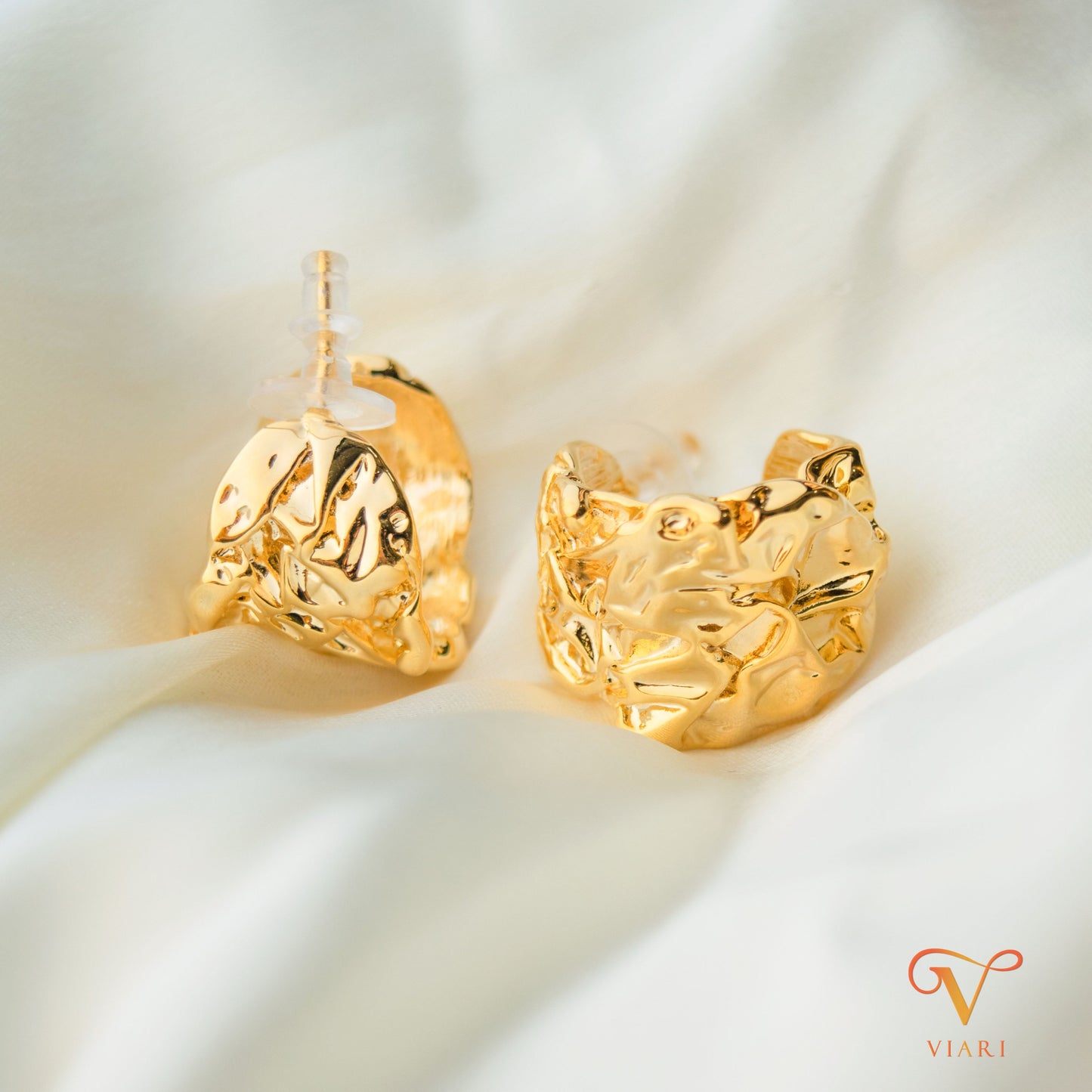 Chunky Hoop Earrings - Gold