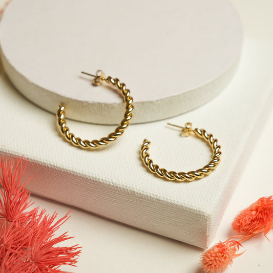 Rope Hoop Earrings Thin