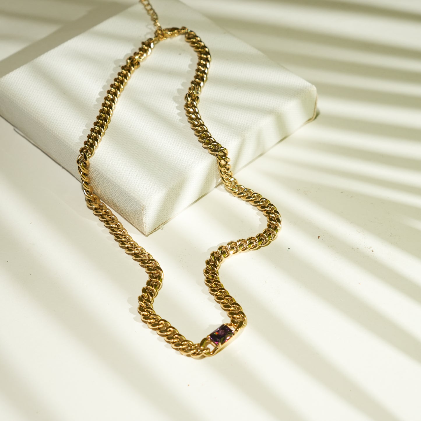 Purple Stone Link Chain
