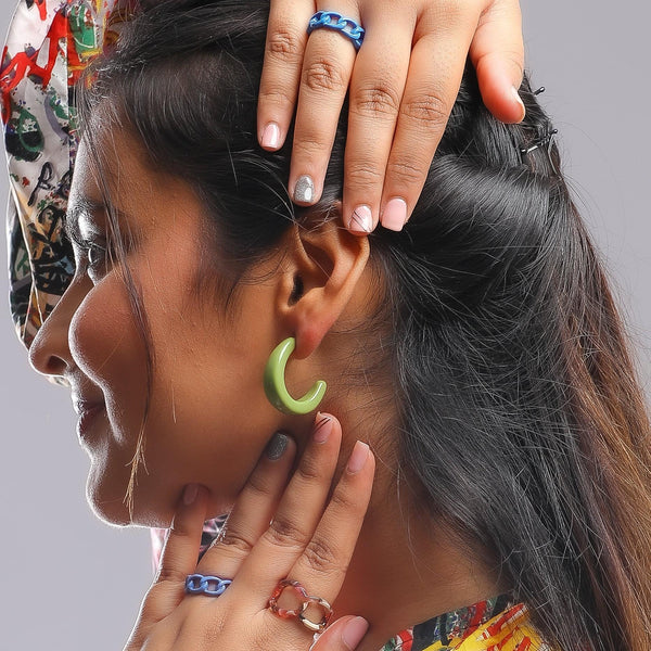 Acrylic Hoop Earrings - Small