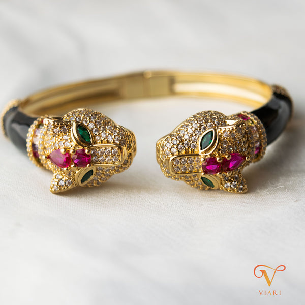 Panther Bangle with Gemstones