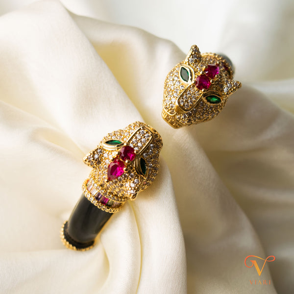 Panther Bangle with Gemstones