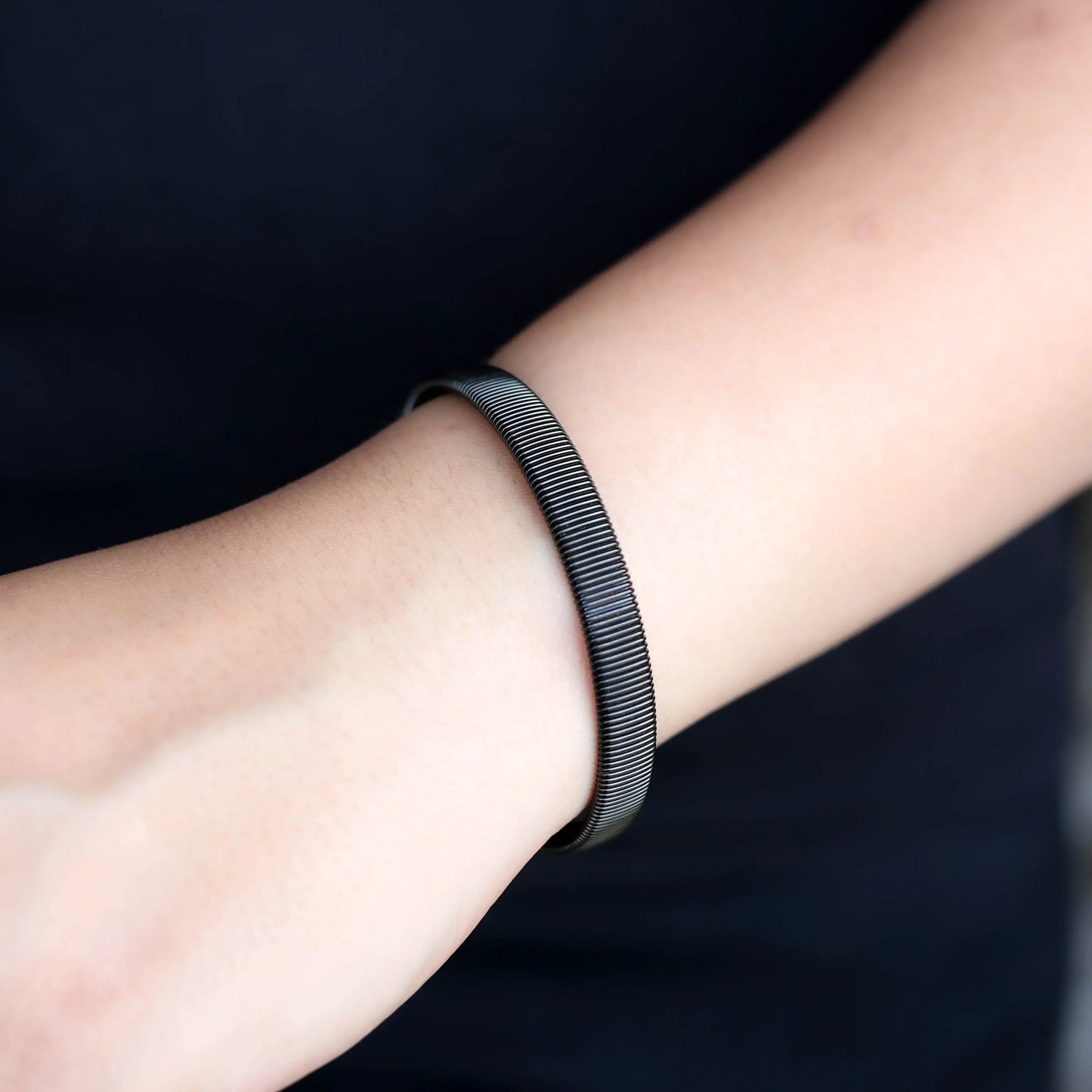 Stackable Cuff Bangle - Black