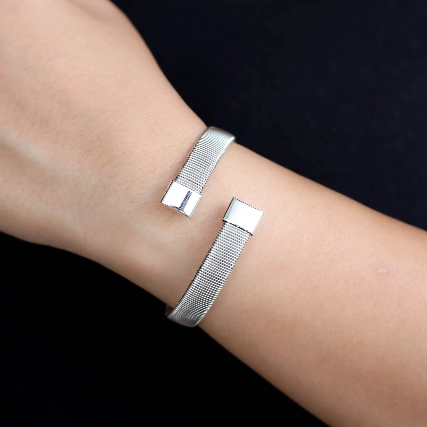 Ava Cuff Bangle - Silver